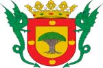 Escudo del municipio de La Orotava, en el norte de la isla de Tenerife, claramente alusivo al mito del Jardín de las Hespérides