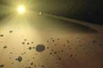 Vista del Cinturón de asteroides, localizado entre Marte y Júpiter
