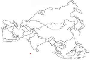 Mapa de localización de los países más chicos de Asia
