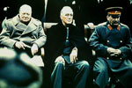 Roosevelt, Churchill y Stalin, principales asistentes a la Conferencia de Yalta