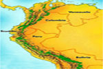 Mapa de algunos de los países andinos