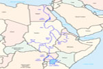 Mapa de localización del río Nilo, en el continente africano