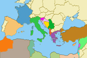 Países del Mediterráneo y su mapa