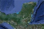 La península de Yucatán, desde satélite