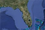 La península de Florida, vista desde satélite