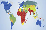 Mapa del índice de desarrollo humano (IDH) en el mundo