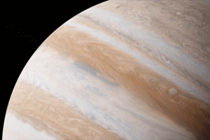 Vista parcial de Júpiter, el planeta más grande del sistema solar