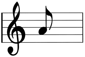 Pentagrama o las cinco líneas en las que se representan las notas musicales 