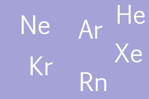 Ejemplos de gases nobles con sus símbolos químicos