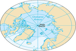 Localización del Círculo Polar Ártico en el planisferio terrestre